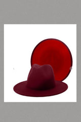 Unisex Red Bottom Wine Fedora Hat